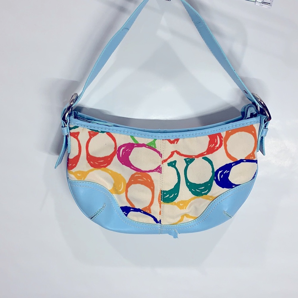 Vintage Coach Hampton pastel scrabble small shoulder bag - Picture 3 of 7